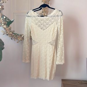 Free People Cream Lace Body Con Dress